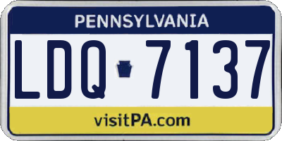 PA license plate LDQ7137