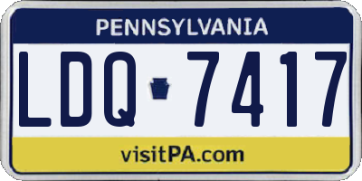 PA license plate LDQ7417