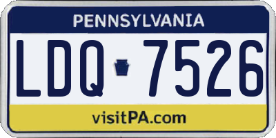 PA license plate LDQ7526