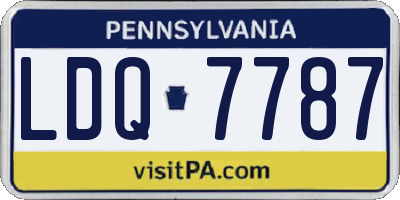 PA license plate LDQ7787