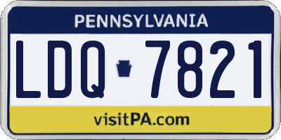 PA license plate LDQ7821