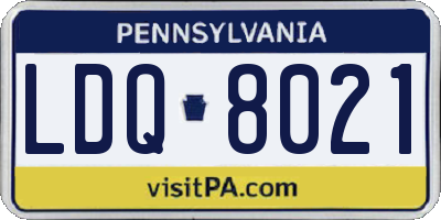 PA license plate LDQ8021