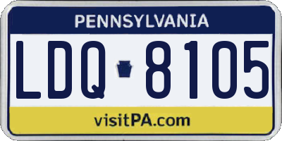PA license plate LDQ8105