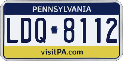 PA license plate LDQ8112