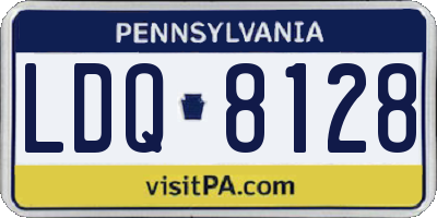 PA license plate LDQ8128