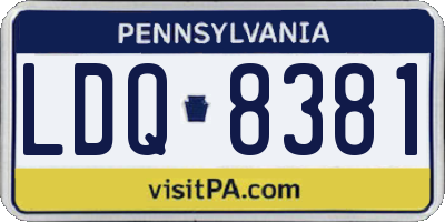 PA license plate LDQ8381