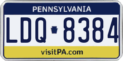 PA license plate LDQ8384