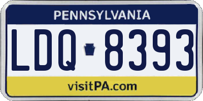 PA license plate LDQ8393