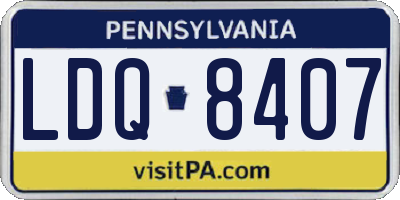 PA license plate LDQ8407