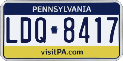 PA license plate LDQ8417