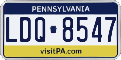 PA license plate LDQ8547