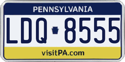 PA license plate LDQ8555