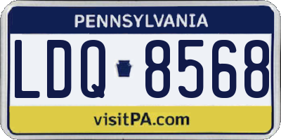 PA license plate LDQ8568
