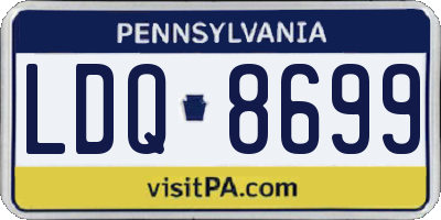 PA license plate LDQ8699