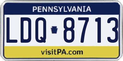 PA license plate LDQ8713