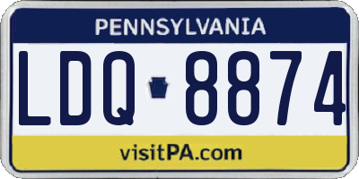 PA license plate LDQ8874