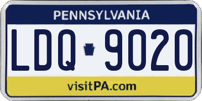 PA license plate LDQ9020