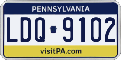 PA license plate LDQ9102