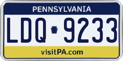 PA license plate LDQ9233