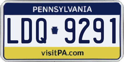 PA license plate LDQ9291