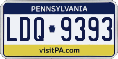 PA license plate LDQ9393