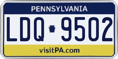PA license plate LDQ9502