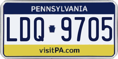 PA license plate LDQ9705