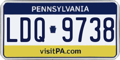 PA license plate LDQ9738