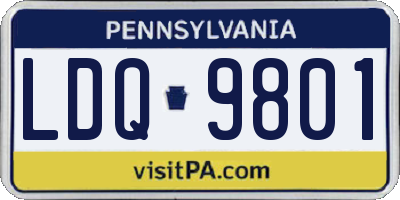 PA license plate LDQ9801