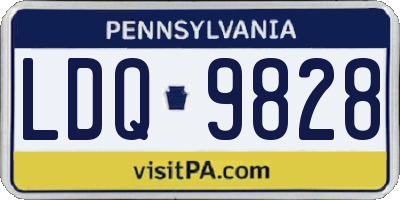 PA license plate LDQ9828