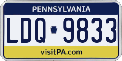 PA license plate LDQ9833