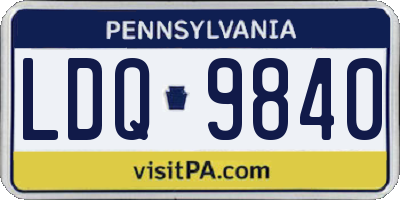 PA license plate LDQ9840