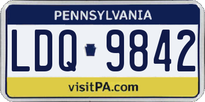 PA license plate LDQ9842