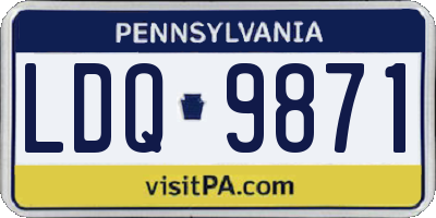 PA license plate LDQ9871