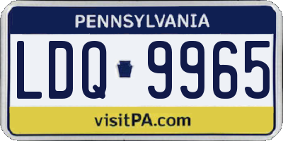 PA license plate LDQ9965