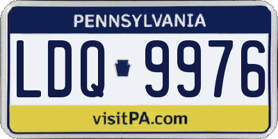 PA license plate LDQ9976