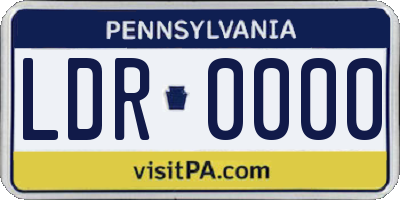 PA license plate LDR0000
