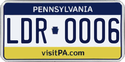 PA license plate LDR0006