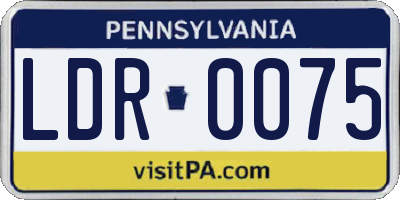PA license plate LDR0075