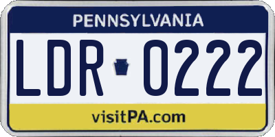 PA license plate LDR0222