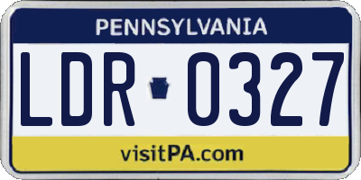 PA license plate LDR0327