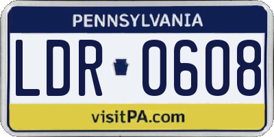 PA license plate LDR0608