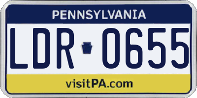 PA license plate LDR0655
