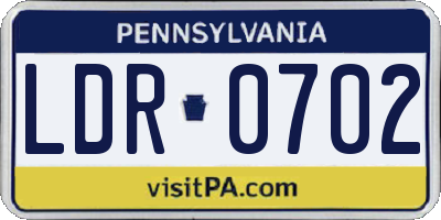 PA license plate LDR0702