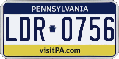 PA license plate LDR0756