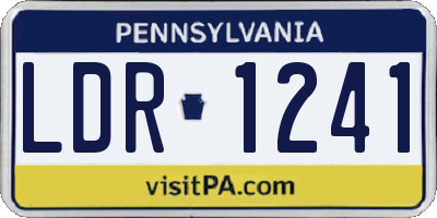 PA license plate LDR1241