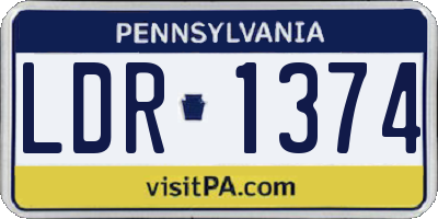 PA license plate LDR1374