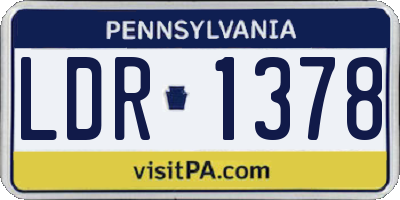 PA license plate LDR1378