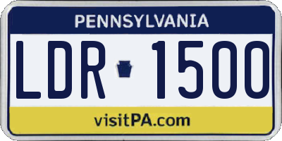 PA license plate LDR1500