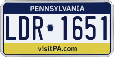PA license plate LDR1651